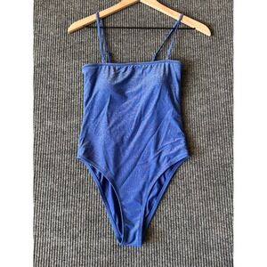 Honey Swim Lurex Festival Swimwear Metallic Shimmer Square Neck Pool Party Small